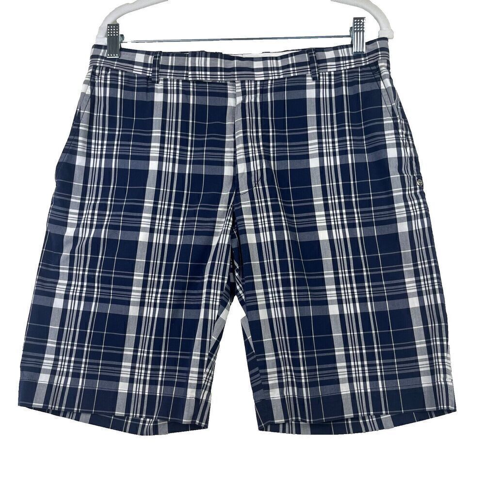 Ralph Lauren RLX Chino Golf Shorts‎ Men Size 32 Tartan Plaid Black white